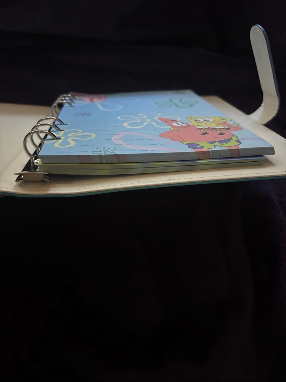 SpongeBob SquarePants binder and paper